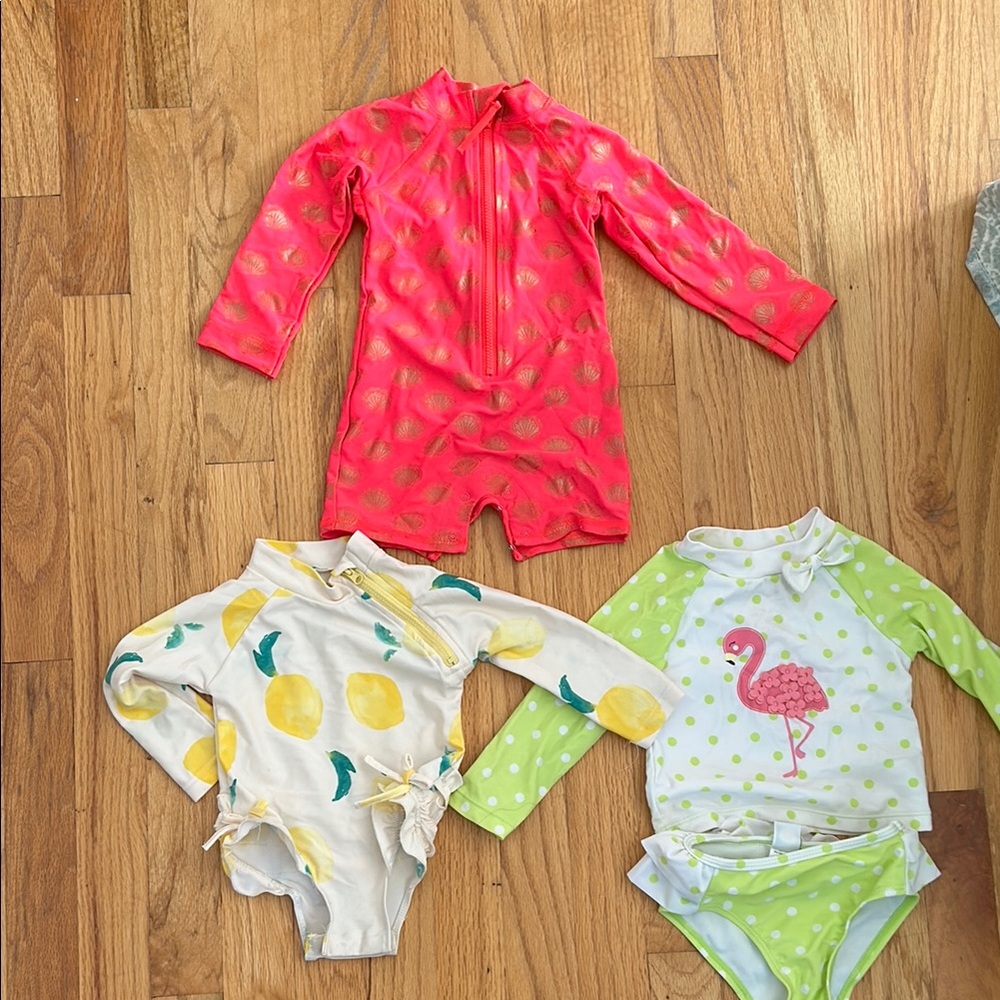 Egg Collective Kids Swim One Piece Set - Pink, Yellow, Green
